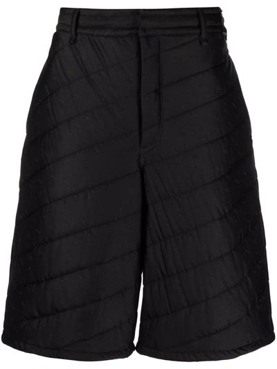 Shop Fendi Quilted Knee-length Shorts In Black
