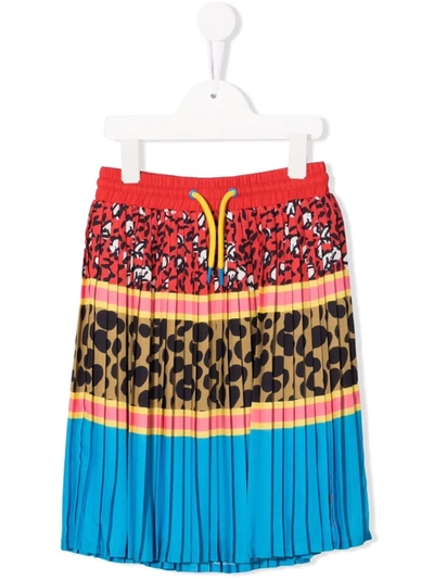 Shop The Marc Jacobs Multi-pattern Pleated Mini Skirt In Blue