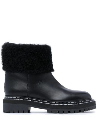 Shop Proenza Schouler Shearling Ankle Boots In Black