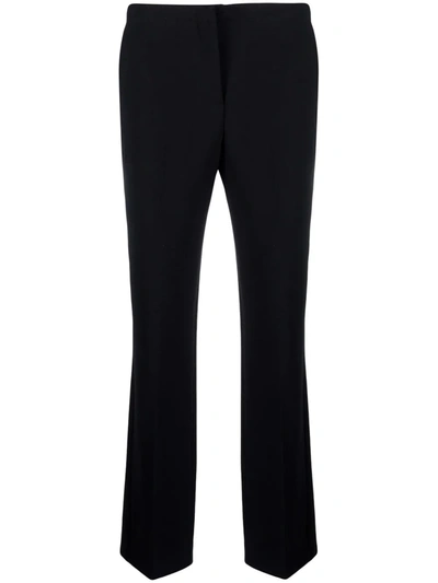 Shop Versace Mid-rise Flared Trousers In 黑色
