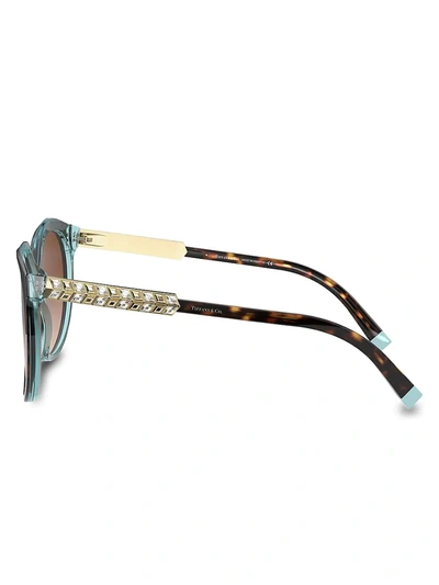 Shop Tiffany & Co Women's 55mm Cat Eye Sunglasses In Havana
