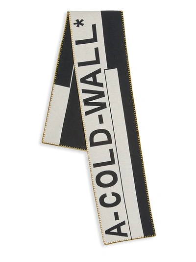 Shop A-cold-wall* Men's Large Logo Scarf In Black