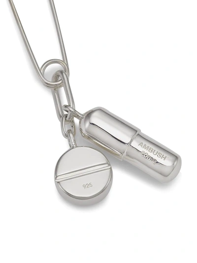Shop Ambush Pill Charm Safety Pin Earring In Silver