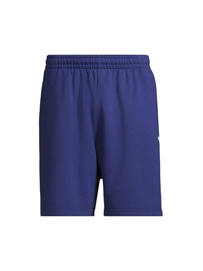 Shop Balenciaga Men's Campaign Logo-embroidered Sweat Shorts In Pacific Blue