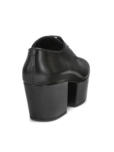 Shop Prada Platform Leather Loafers In Nero