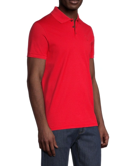 Shop Saint Laurent Pique Polo Shirt In Rouge