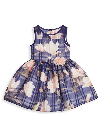 Shop Pippa & Julie Little Girl's & Girl's Pippa And Julie Fit & Flare Floral Dress In Blue Multi