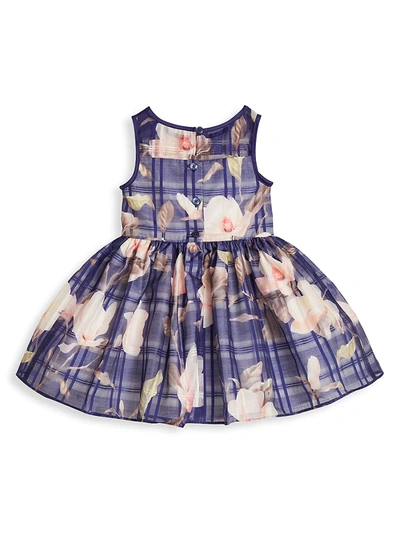 Shop Pippa & Julie Little Girl's & Girl's Pippa And Julie Fit & Flare Floral Dress In Blue Multi