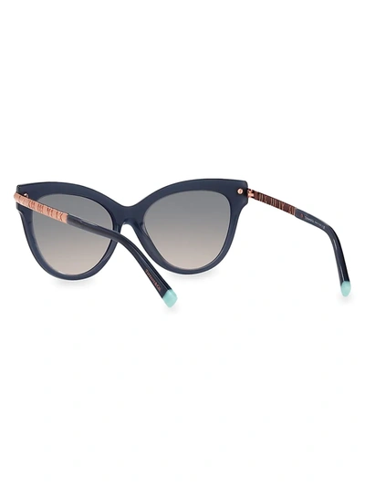 Shop Tiffany & Co Women's 55mm Cat Eye Sunglasses In Havana