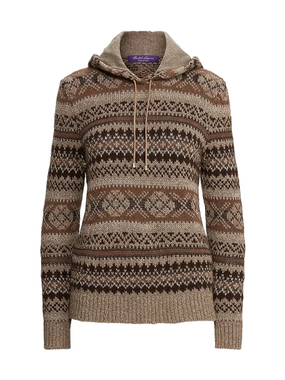 Ralph Lauren Fairisle-pattern Cashmere Pailette Sweater In Tonal 
