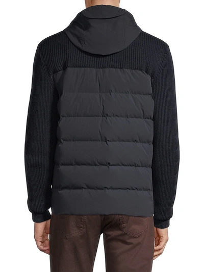 Shop Corneliani Tech Quilted Down Jacket In Bom Navy
