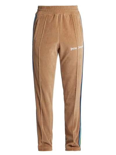 Shop Palm Angels Rainbow Chenille Track Pants In Brown White