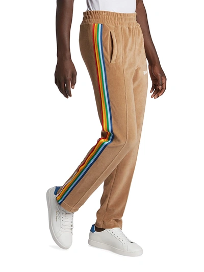 Shop Palm Angels Rainbow Chenille Track Pants In Brown White
