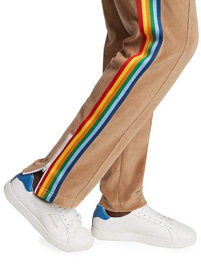 Shop Palm Angels Rainbow Chenille Track Pants In Brown White