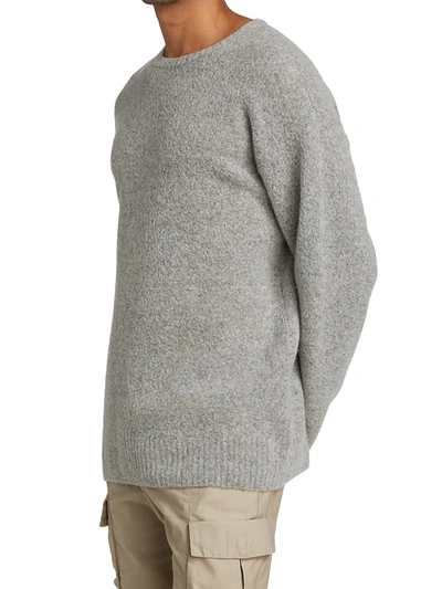 Shop John Elliott Men's Wool Powder Knit Crewneck Sweater In Grey