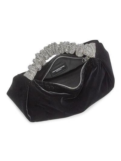 Shop Alexander Wang Women's Mini Scrunchie Velvet Top Handle Bag In Black