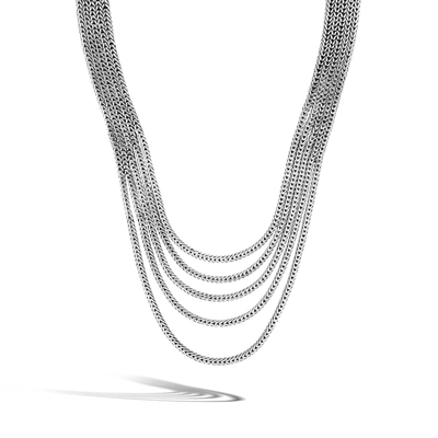 Shop John Hardy Rata Chain Multi Row Necklace In Silver