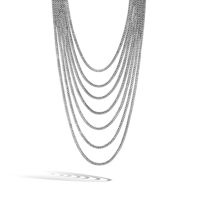John Hardy Chain Classic Sterling Silver Multi-row Chain Necklace In Sterling Silver