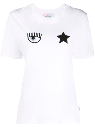 Shop Chiara Ferragni Blinking-eye T-shirt In White