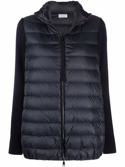 Shop Moncler Padded Zip-up Short Jacket In Black