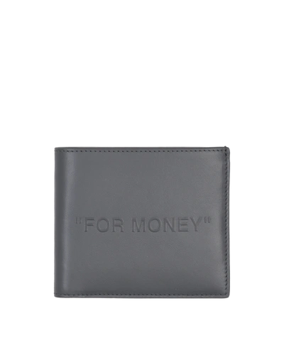 Shop Off-white Quote Bifold Wallet In Grey Grey