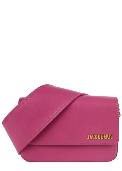 Shop Jacquemus Le Carinu Pink Leather Shoulder Bag