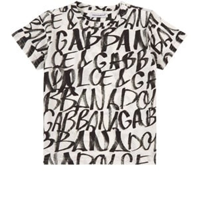Shop Dolce & Gabbana White Grafitti Logo T-shirt