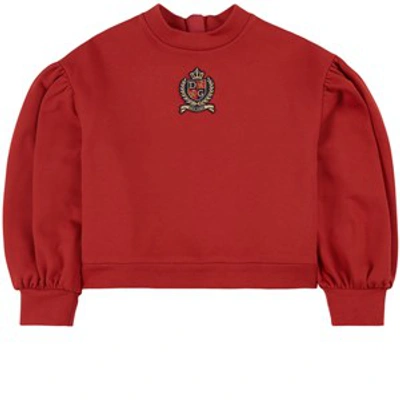 Shop Dolce & Gabbana Red Logo Crest Sweatshirt