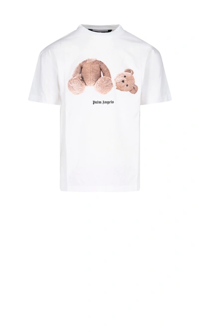 Shop Palm Angels T-shirt In White