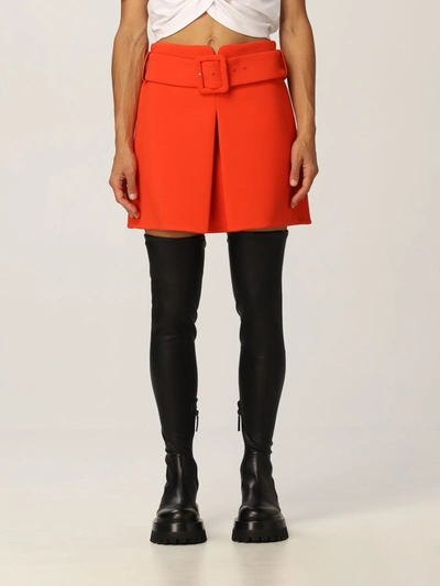 Shop Versace Skirt  Cady Mini Skirt In Orange