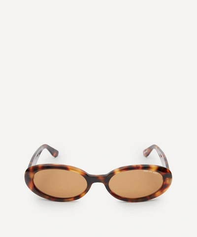 Shop Dmy By Dmy Valentina Oval Sunglasses In Havana