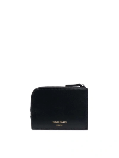Shop Common Projects Logo-lettering Leather Wallet In Black