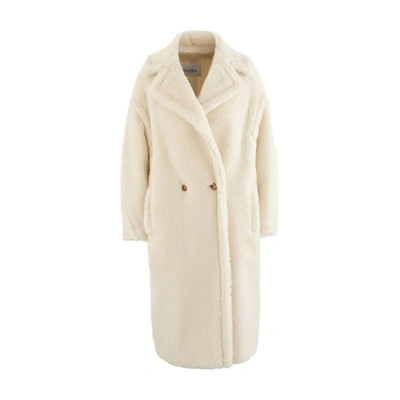 Max Mara Teddy Bear Icon Wool And Alpaca Blend Coat In White | ModeSens