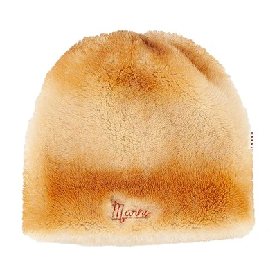 Shop Marni Shearling Beanie In Winter Wheat