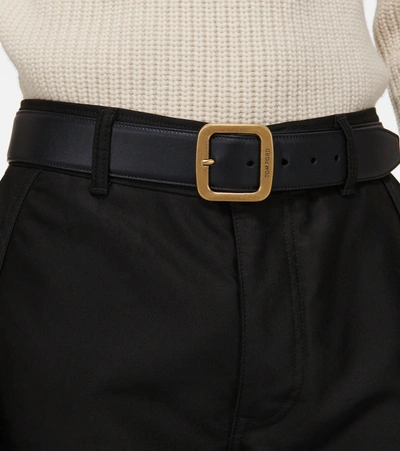 Shop Tom Ford Leather Belt In Black