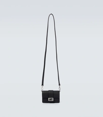 Shop Fendi Leather Crossbody Bag In Black