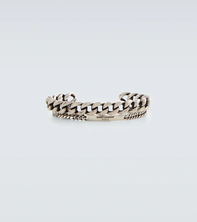 Shop Saint Laurent Silver-toned Bracelet