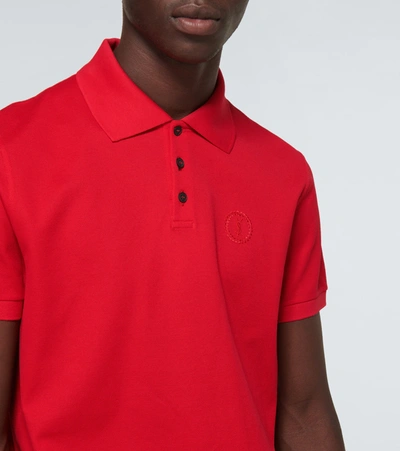 Shop Saint Laurent Cotton Polo Shirt In Red