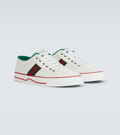 Shop Gucci Tennis 1977 Leather Sneakers In White