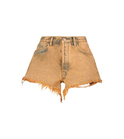 Shop Alanui Valparaiso High-rise Denim Shorts In Orange