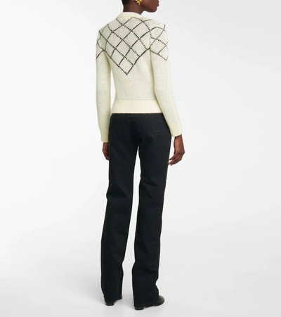 Shop Saint Laurent Wool And Alpaca-blend Sweater In White