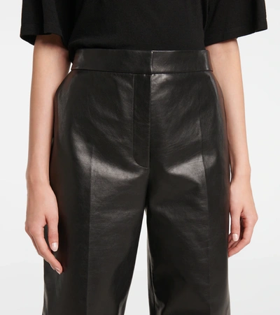 Shop The Row Becker Low-rise Slim Leather Pants In Black