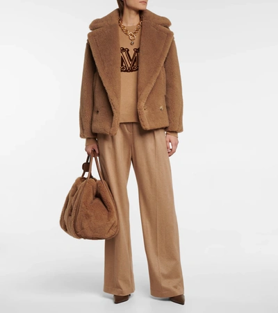 Max Mara Kiota Double-breasted Camel Wool And Silk-blend Jacket In ...