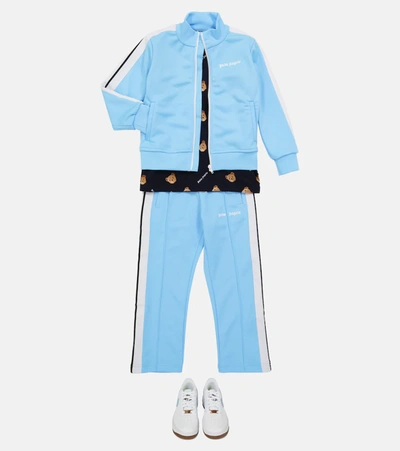 Shop Palm Angels Zipped Logo Track Jacket In Blue