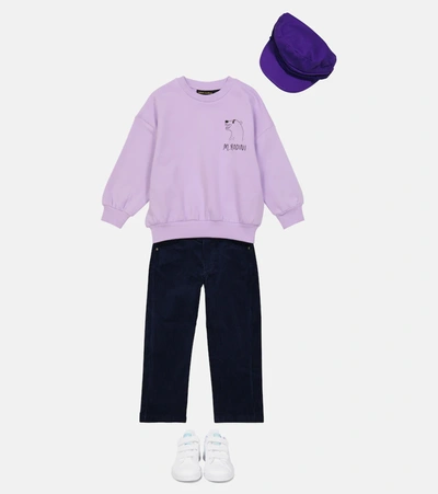 Shop Mini Rodini Polar Bear Cotton Sweatshirt In Purple