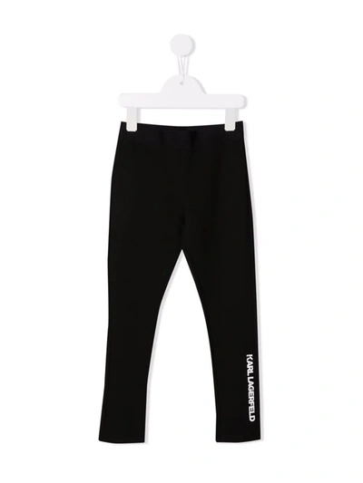 Shop Karl Lagerfeld Logo-print Elasticated Leggings In Black