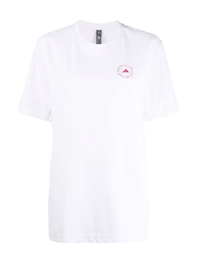 Shop Adidas By Stella Mccartney Oversized Logo-print T-shirt In White