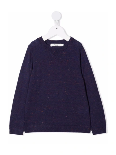 Shop Bonpoint Long-sleeved Wool-blend Sweatshirt In Blue