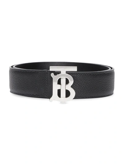 Shop Burberry Monogram-buckle Belt In Black