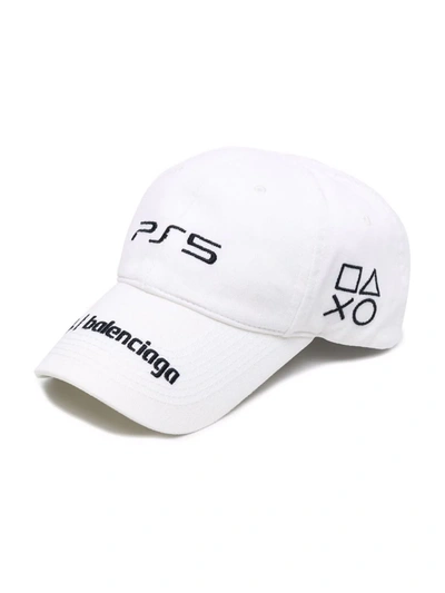 Shop Balenciaga Playstation Baseball Cap In White
